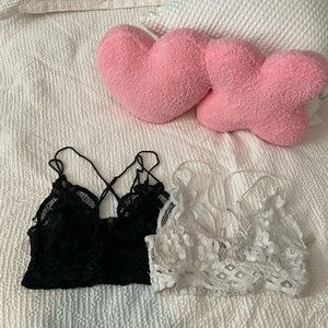 🖤 Free People FP One Adella Bralette Lot Black White XS 🤍